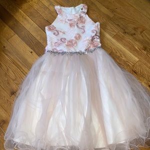 Girls blush pink formal dress